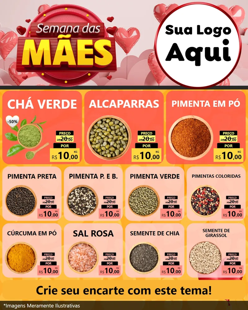 Modelo de Rede Social para Feed Instagram com o tema Semana das Mães para Produtos Naturais