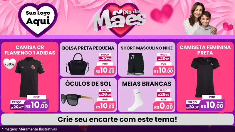 Modelo de TV para TV Horizontal com o tema Dia das Mães para Roupas e acessórios