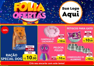 Modelo de Encarte para Encarte A4 Horizontal com o tema Folia de Ofertas para Pet Shop