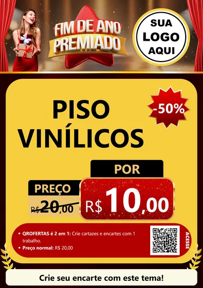 Modelo de Cartaz para Cartaz A4 Vertical com o tema Fim de Ano Premiado para Material para Construção