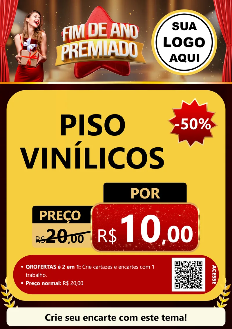 Modelo de Cartaz para Cartaz A4 Vertical com o tema Fim de Ano Premiado para Material para Construção