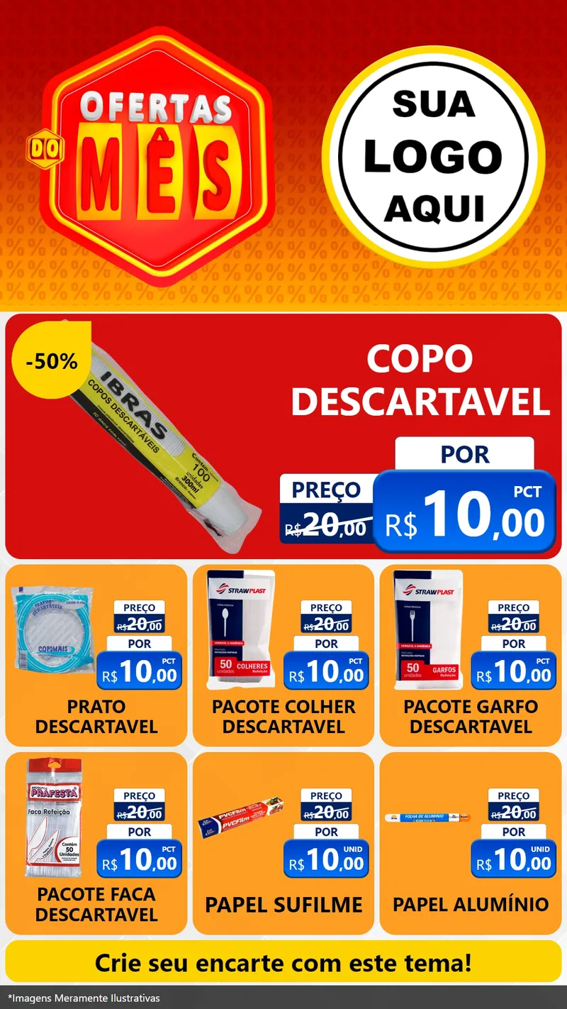 Modelo de Rede Social para Stories com o tema Ofertas do Mês para Embalagens