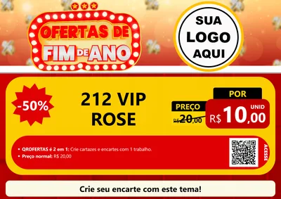 Modelo de Cartaz para Cartaz A4 Horizontal com o tema Ofertas de Fim de Ano para Perfumes