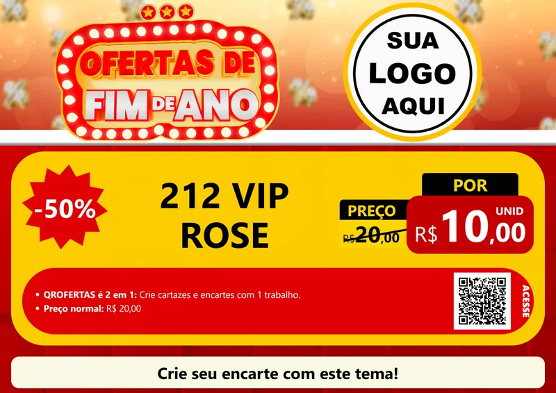 Modelo de Cartaz para Cartaz A4 Horizontal com o tema Ofertas de Fim de Ano para Perfumes