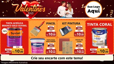 Modelo de TV para TV Horizontal com o tema Valentine's Day para Tintas e Ferramentas