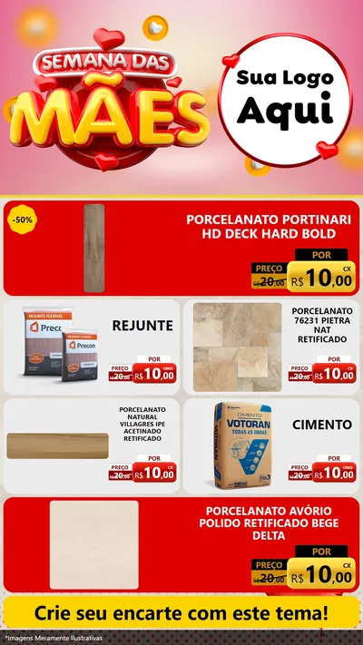 Modelo de TV para TV Vertical com o tema Semana das Mães para Pisos e revestimentos