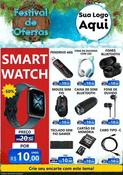 Modelo de Encarte para Encarte A4 Vertical com o tema Festival de Ofertas - Inverno para Informática