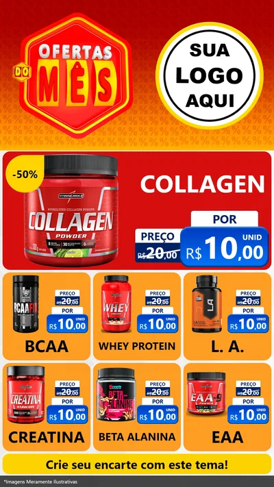 Modelo de Rede Social para Stories com o tema Ofertas do Mês para Suplementos alimentares