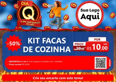 Modelo de Cartaz para Cartaz A4 Horizontal com o tema Dia Q - O Dia Mais Barato Do Mês para Utilidades Domésticas
