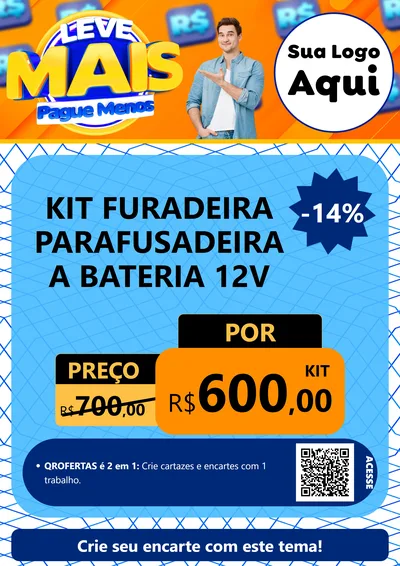 Modelo de Cartaz para Cartaz A4 Vertical com o tema Leve Mais, Pague Menos para Maquinas e Ferramentas