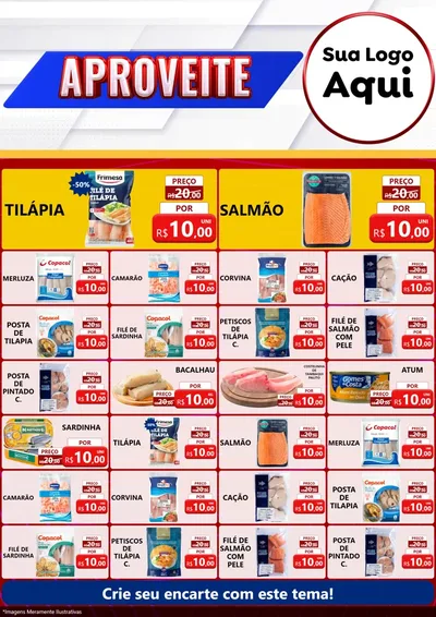 Modelo de Encarte para Encarte A4 Vertical com o tema Aproveite para Peixaria