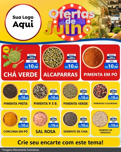 Modelo de Rede Social para Feed Instagram com o tema Ofertas de Julho para Produtos Naturais