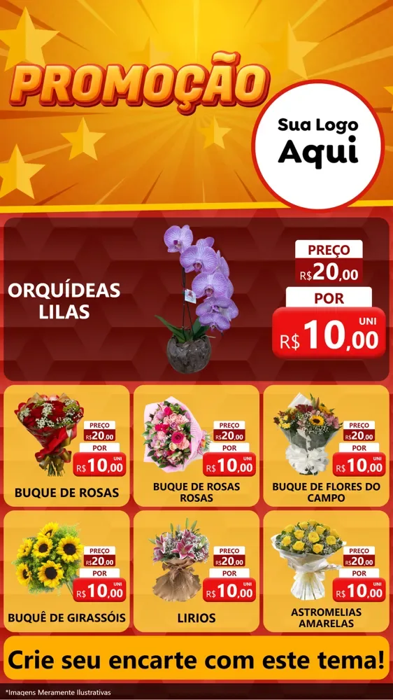 Modelo de Rede Social para Stories com o tema Promoção para Floricultura e jardim