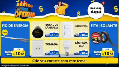 Modelo de TV para TV Horizontal com o tema Sextou de Ofertas para Materiais Elétricos