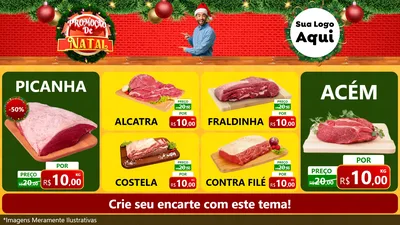 Modelo de TV para TV Horizontal com o tema Promoção de Natal para Açougue