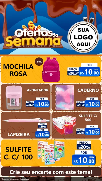 Modelo de TV para TV Vertical com o tema Ofertas da Semana - Páscoa para Papelaria