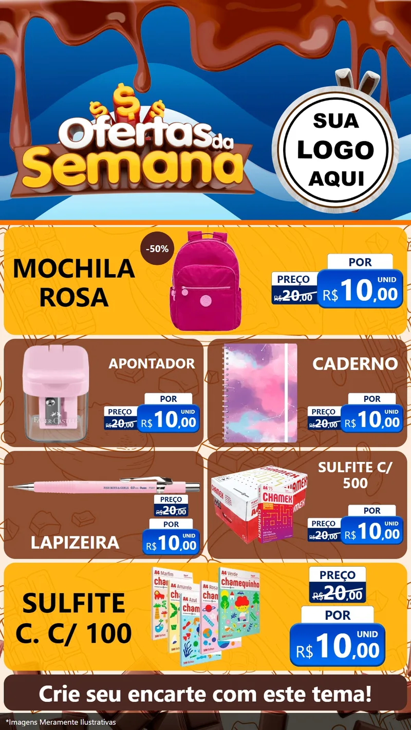 Modelo de TV para TV Vertical com o tema Ofertas da Semana - Páscoa para Papelaria