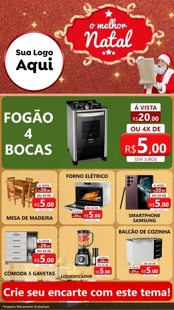 Modelo de Rede Social para Stories com o tema O Melhor Natal para Móveis e Eletro