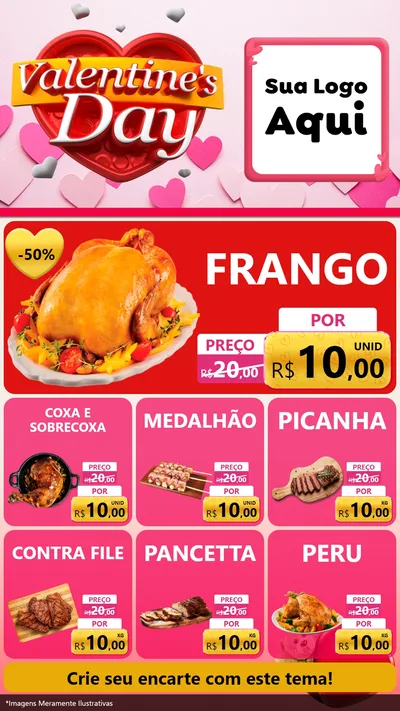 Modelo de Rede Social para Stories com o tema Valentine's Day para Assados