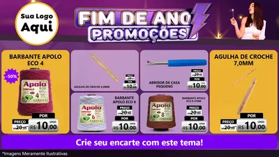 Modelo de TV para TV Horizontal com o tema Fim de Ano Promoções para Armarinho e Aviamentos