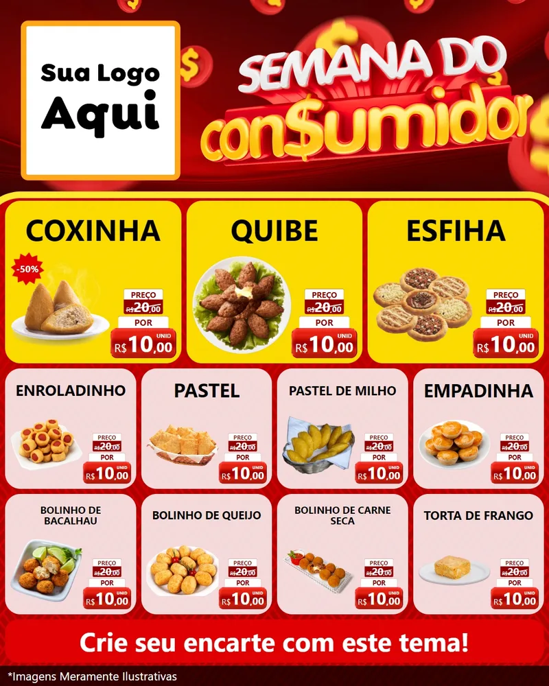 Modelo de Rede Social para Feed Instagram com o tema Semana do Consumidor para Salgadaria
