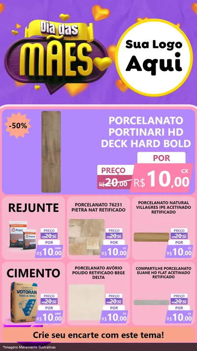 Modelo de Rede Social para Stories com o tema Dia das Mães para Pisos e revestimentos