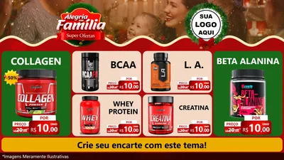 Modelo de TV para TV Horizontal com o tema Alegria Em Família - Super Ofertas para Suplementos alimentares