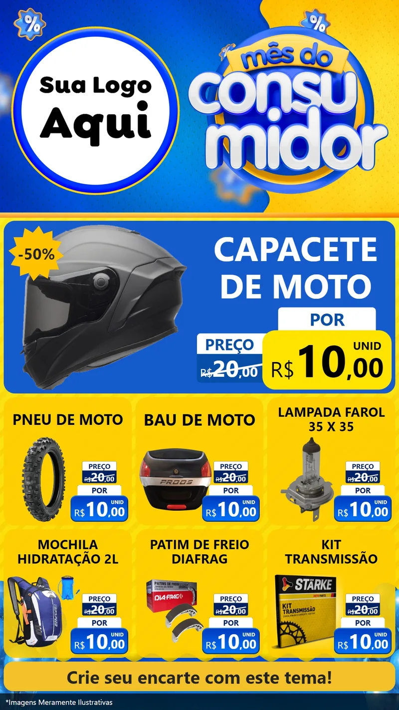 Modelo de Rede Social para Stories com o tema Mês do Consumidor para Moto peças