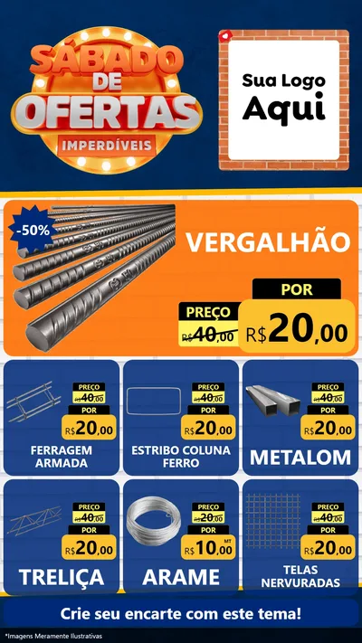 Modelo de Rede Social para Stories com o tema Sábado de Ofertas Imperdíveis para Ferragens