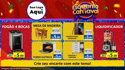 Modelo de TV para TV Horizontal com o tema Esquenta de Carnaval para Móveis e Eletro