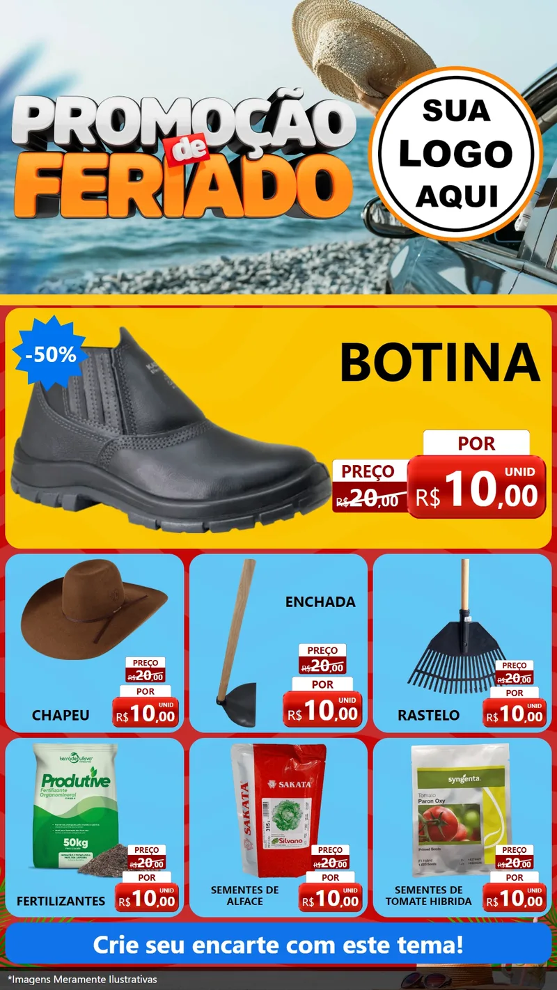 Modelo de Rede Social para Stories com o tema Promoção de Feriado para Agropecuária