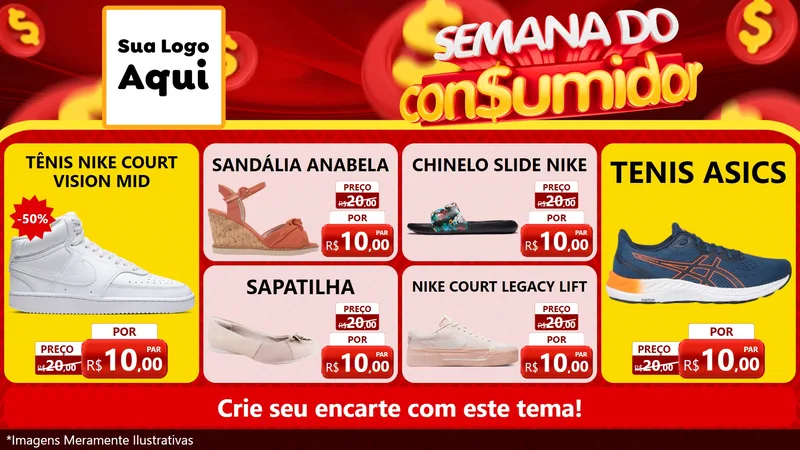 Modelo de TV para TV Horizontal com o tema Semana do Consumidor para Calçados