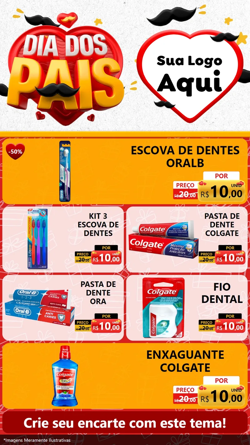 Modelo de TV para TV Vertical com o tema Dia dos Pais para Higiene Pessoal