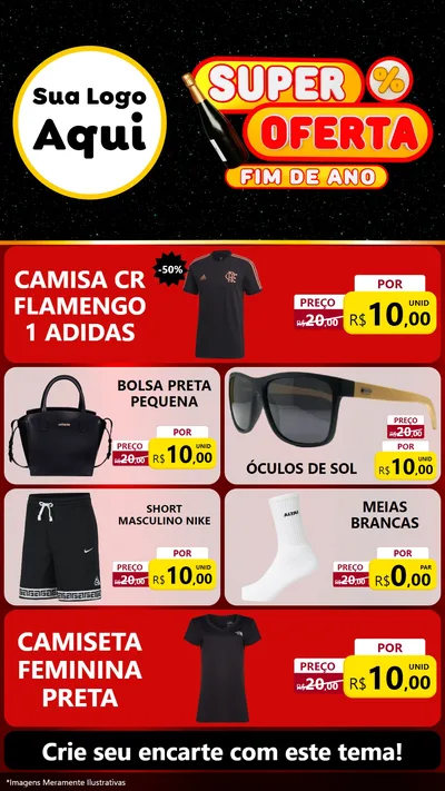 Modelo de TV para TV Vertical com o tema Super Oferta Fim de Ano para Roupas e acessórios