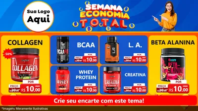 Modelo de TV para TV Horizontal com o tema Semana Economia Total para Suplementos alimentares