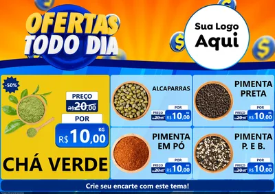 Modelo de Encarte para Encarte A4 Horizontal com o tema Ofertas Todo Dia para Produtos Naturais