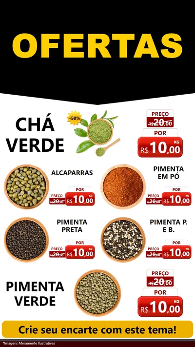 Modelo de TV para TV Vertical com o tema Ofertas Preto e Vermelho Cartaz para Produtos Naturais