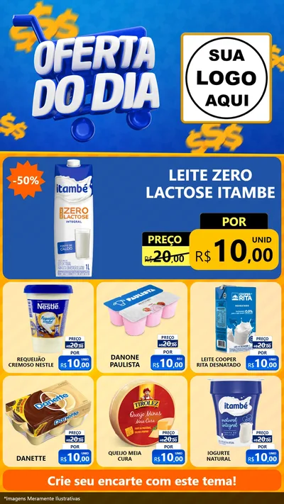 Modelo de Rede Social para Stories com o tema Oferta do Dia para Frios e Laticínios