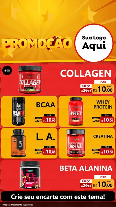 Modelo de TV para TV Vertical com o tema Promoção para Suplementos alimentares