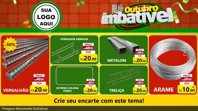 Modelo de TV para TV Horizontal com o tema Outubro Imbatível para Ferragens