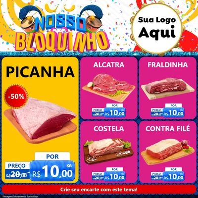 Modelo de Rede Social para Feed Facebook com o tema Nosso Bloquinho para Açougue