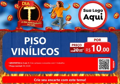 Modelo de Cartaz para Cartaz A4 Horizontal com o tema Dia T - O Dia Mais Barato Do Mês para Material para Construção