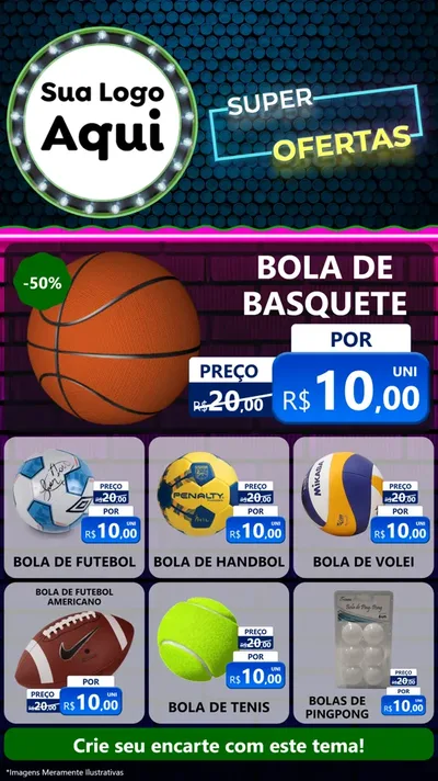 Modelo de Rede Social para Stories com o tema Super Ofertas para Artigos Esportivos