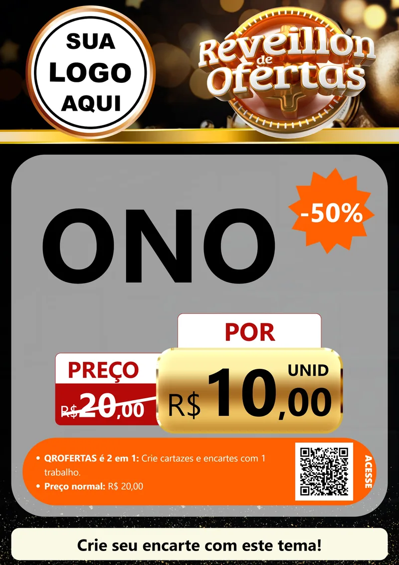 Modelo de Cartaz para Cartaz A4 Vertical com o tema Réveillon de Ofertas para Óticas