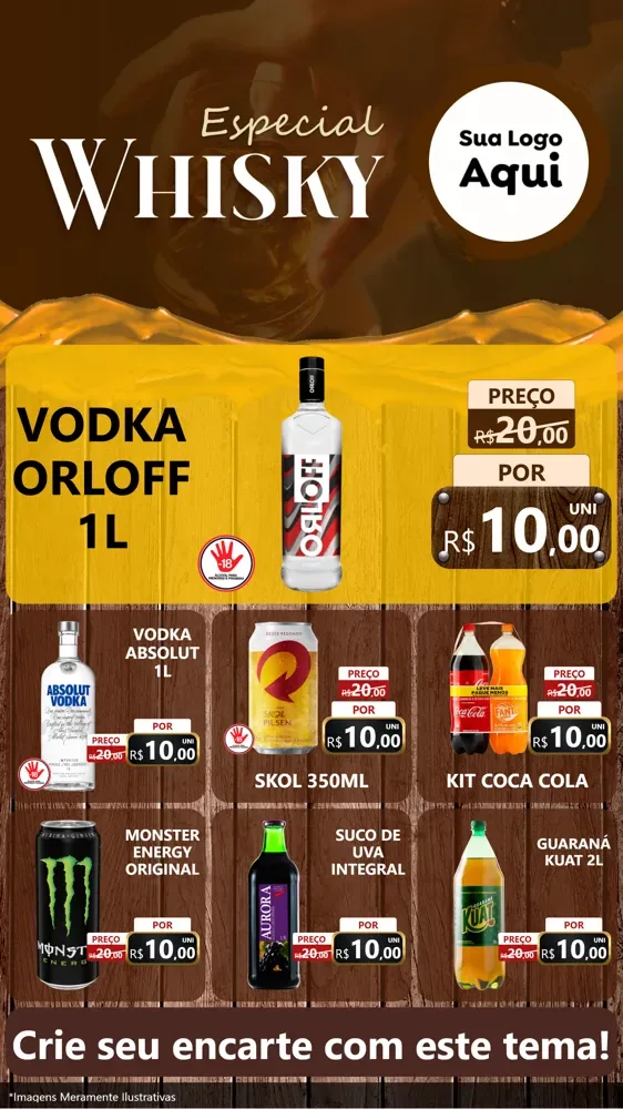 Modelo de Rede Social para Stories com o tema Especial Whisky para Distribuidora de bebidas