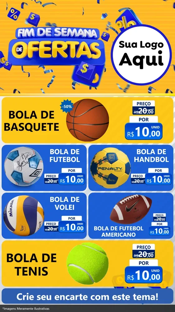 Modelo de TV para TV Vertical com o tema Fim de Semana de Ofertas para Artigos Esportivos