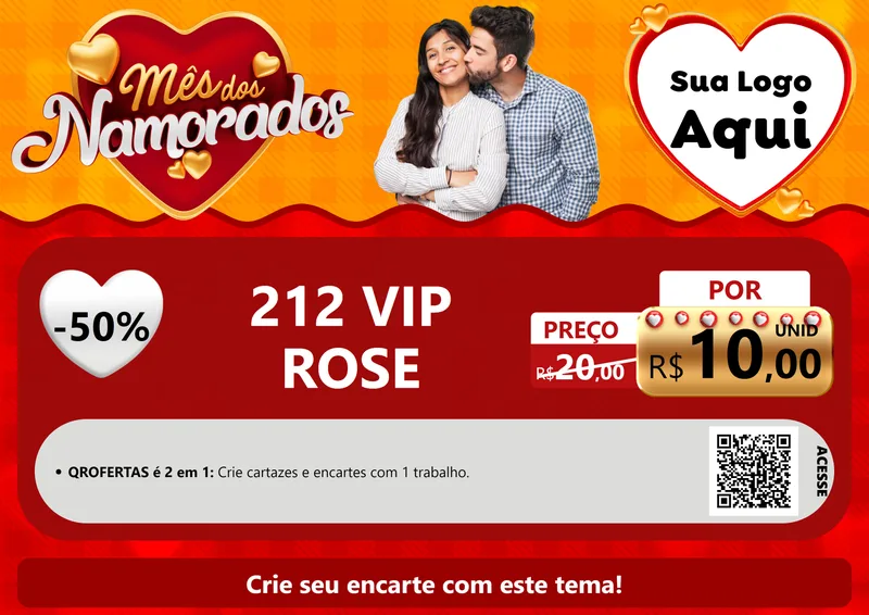 Modelo de Cartaz para Cartaz A4 Horizontal com o tema Mês dos Namorados para Perfumes