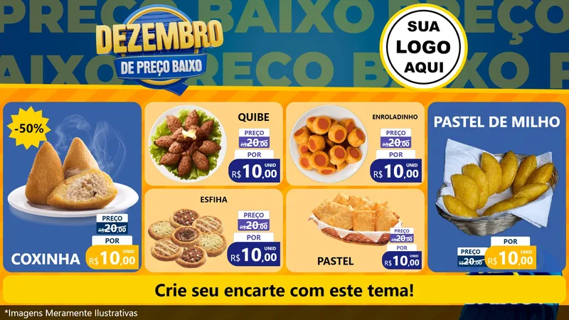 Modelo de TV para TV Horizontal com o tema Dezembro de Preço Baixo para Salgadaria
