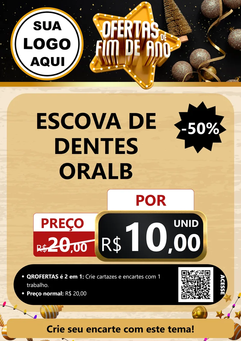 Modelo de Cartaz para Cartaz A4 Vertical com o tema Ofertas de Fim de Ano para Higiene Pessoal