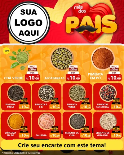 Modelo de Rede Social para Feed Instagram com o tema Mês Dos Pais para Produtos Naturais